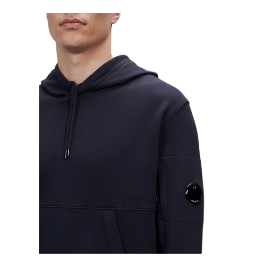 CP Company - Diagonal Fleece Lens Hoodie – Navy Blue