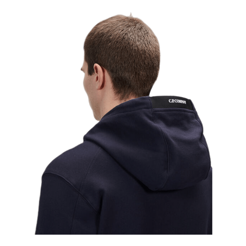 Sweat à Capuche Diagonal Fleece Lens – C.P. Company – Bleu Marine