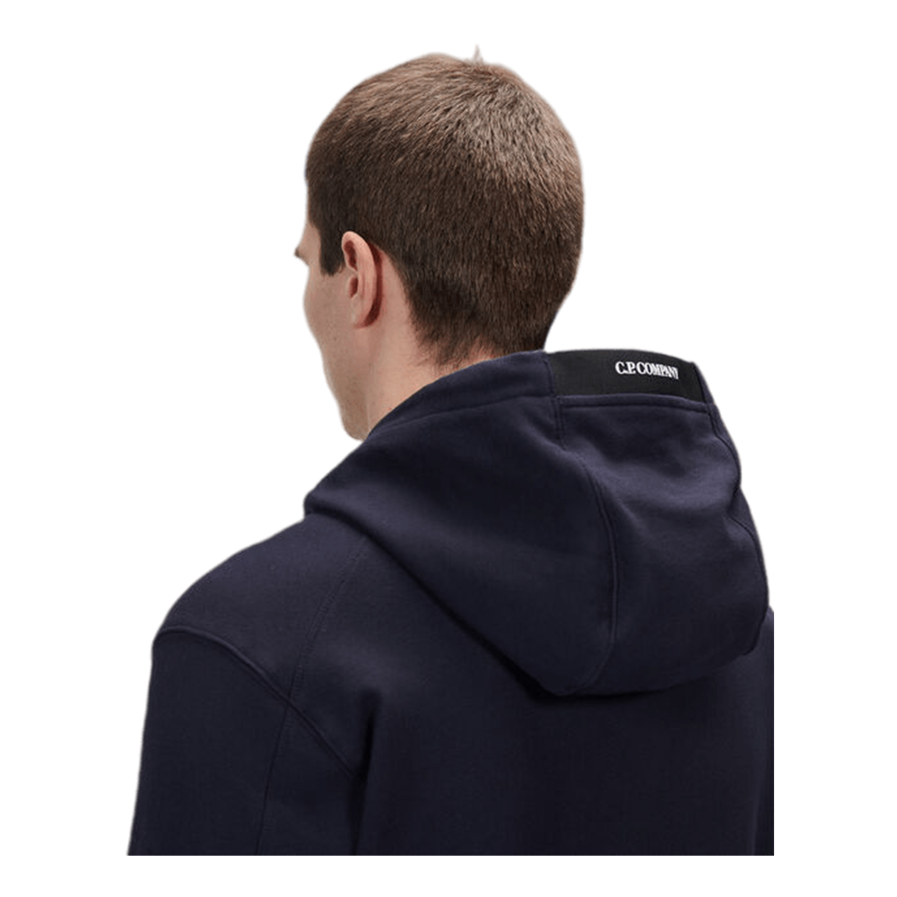 CP Company - Diagonal Fleece Lens Hoodie – Navy Blue
