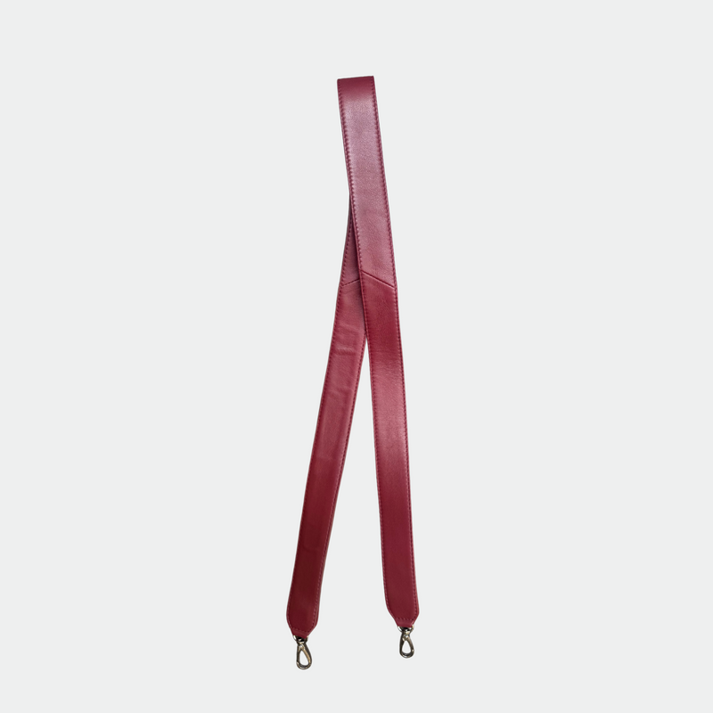 Leather Pouch - Uniq Big Braided Wine & Blue