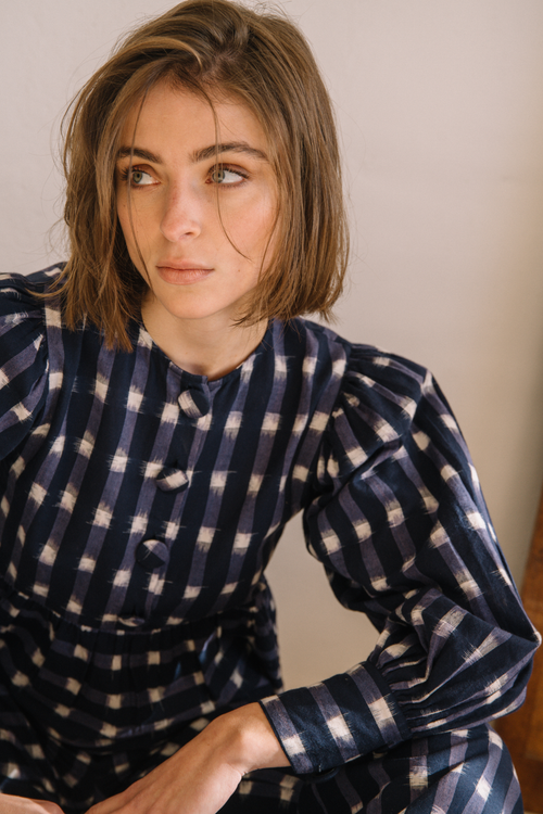 Blouse Valentine - Ikat Marine