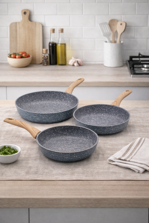 Ensemble 3 Pièces - Poêles 20/24/28 CM - Pierre Gourmet