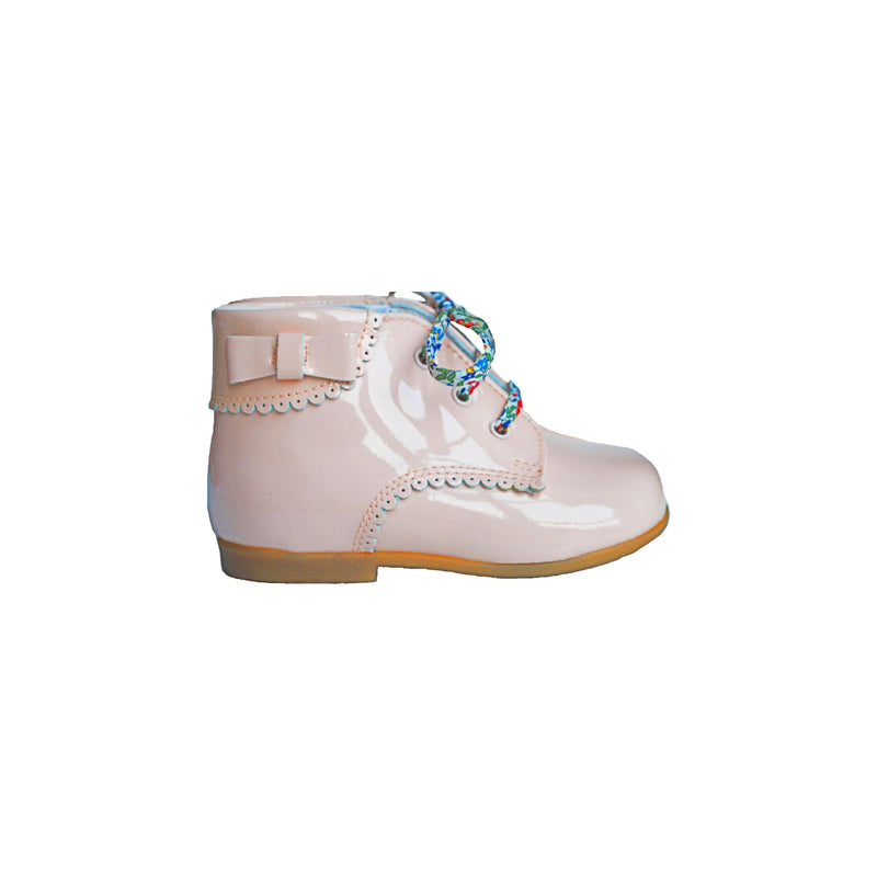 Chaussures Bottillons Souples Azylis Noeud Côté - Vernis Rose Dragée - Fille