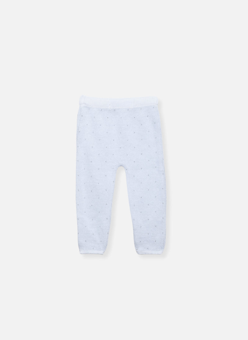Pantalon En Coton Bio - Plumetis - Gris