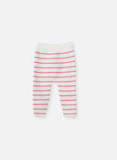 Pantalon À Rayures - Écru À Rayures Fuchsia