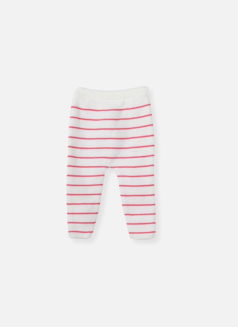 Pantalon À Rayures - Écru À Rayures Fuchsia