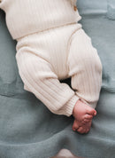 Pantalon En Laine Mélangée Rétro - Écru