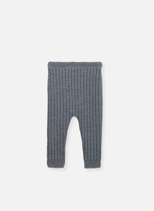 Pantalon En Laine - Rétro - Gris Chiné