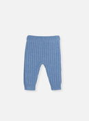 Pantalon En Laine Mélangée Rétro - Bleu Clair
