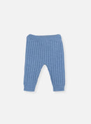 Pantalon En Laine Mélangée Rétro - Bleu Clair
