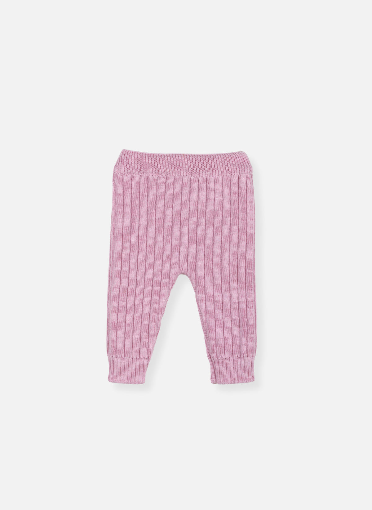 Pantalon En Laine Mélangée Rétro - Rose Perle