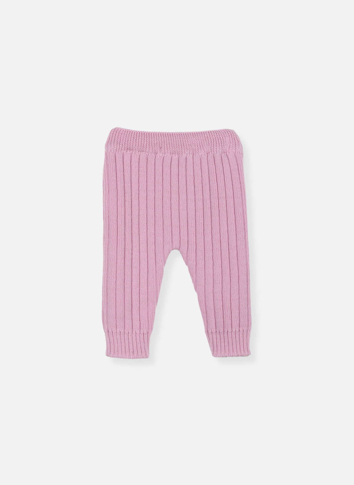 Pantalon En Laine Mélangée Rétro - Rose Perle