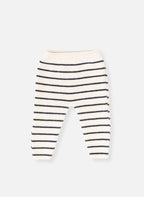 Pantalon En Laine Mélangée Petits Marins - Écru À Rayures Marines