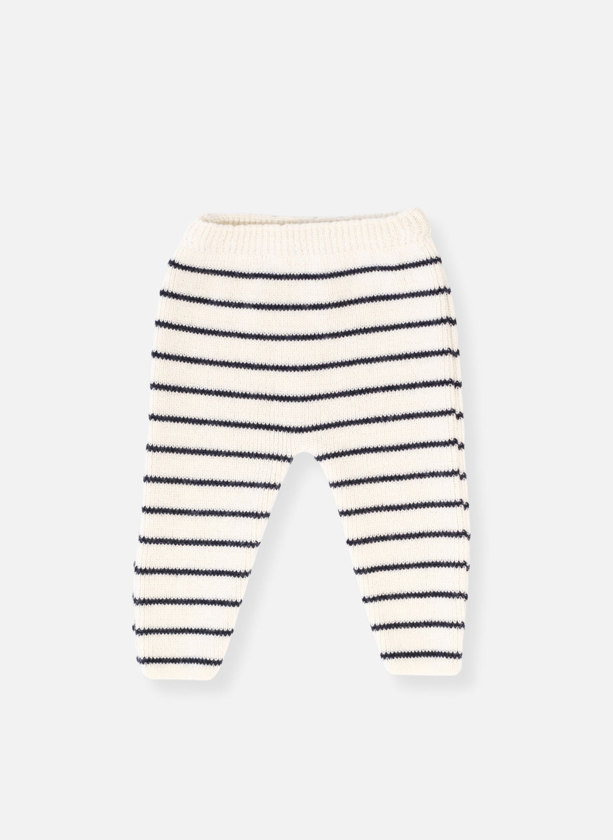Pantalon En Laine Mélangée Petits Marins - Écru À Rayures Marines