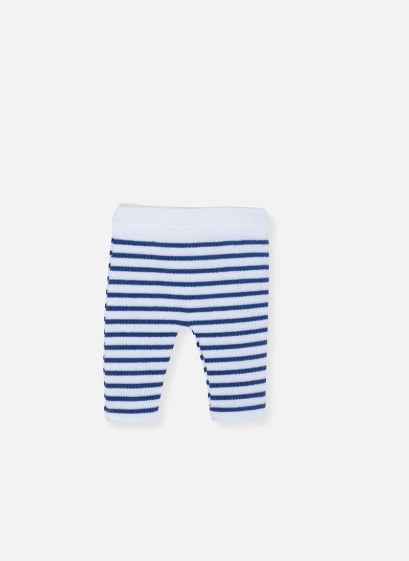 Pantalon Les Baigneurs - Écru Rayé Bleu Nuit