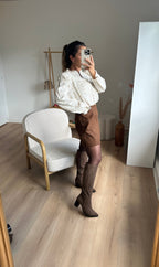 Léane taupe faux suede boots