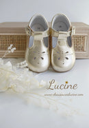 Chaussures Bottillons Salomés Souples Azylis Perfo - Cuir Or - Fille