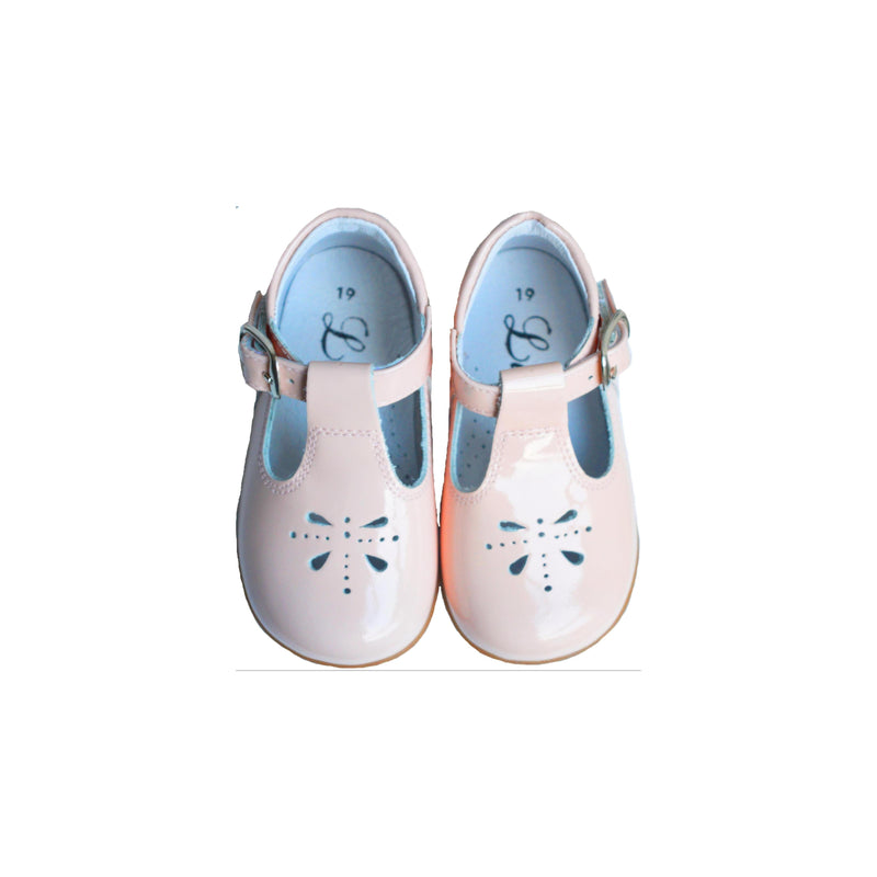 Chaussures Bottillons Salomés Souples Azylis Perfo - Vernis Rose Dragée - Fille