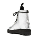 Boots Off-White Metallic Finish Ankle - Silver - Femme