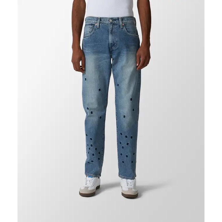 Levi's 502 Blue Mid-Rise Tapered Jeans
