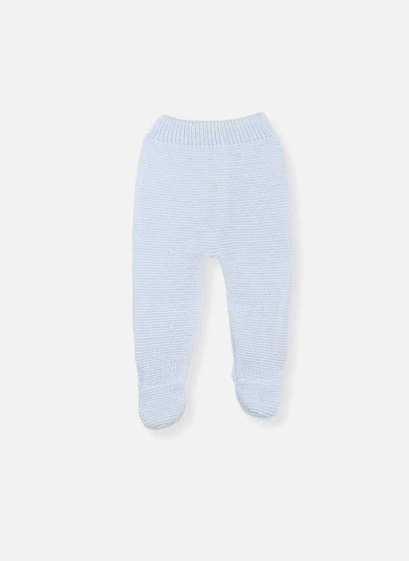 Pantalon À Pieds - Bleu Layette