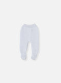 Pantalons Bébé À Pied En Coton Biologique - Gris Chiné