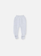 Pantalons Bébé À Pied En Coton Biologique - Gris Chiné