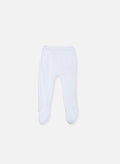 Pantalon À Pieds En Coton Petits Chats - Blanc