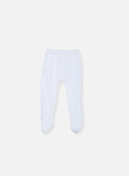 Pantalon À Pieds En Coton Petits Chats - Blanc