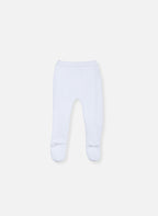 Pantalon À Pieds En Coton Petits Chats - Blanc