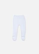 Pantalon À Pieds En Coton Petits Chats - Blanc