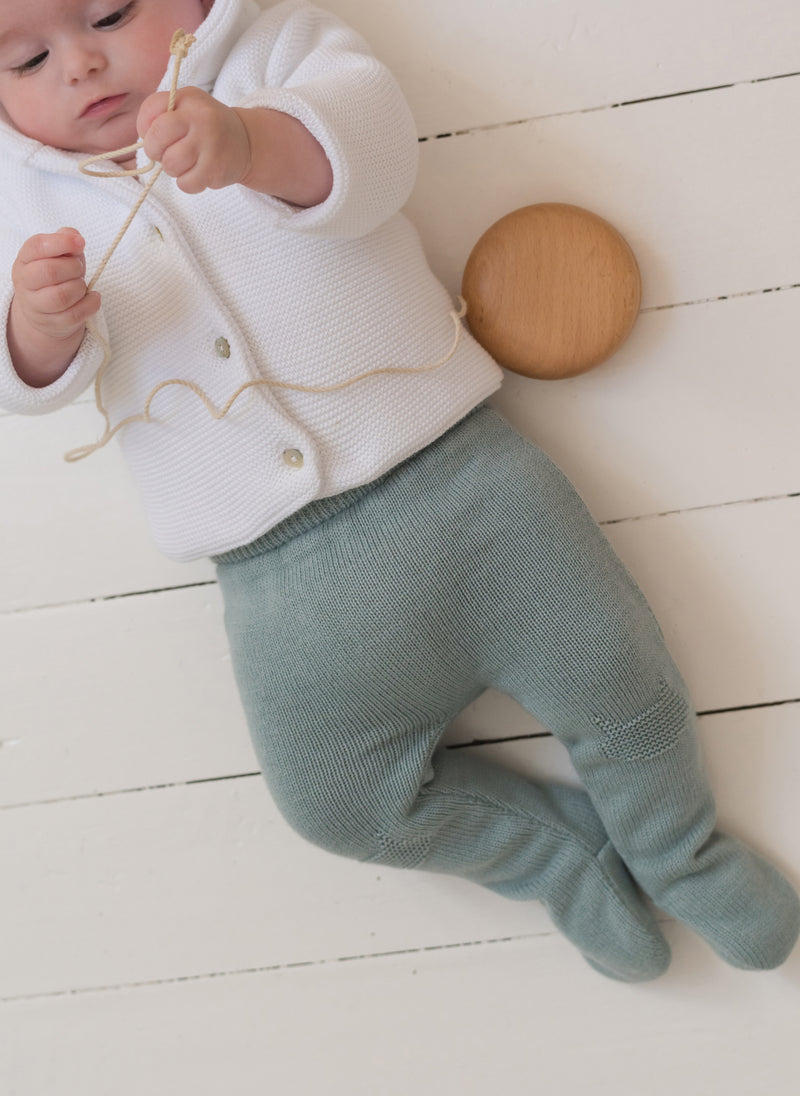 Pantalon À Pieds En Coton Petits Chats - Bleu Danube
