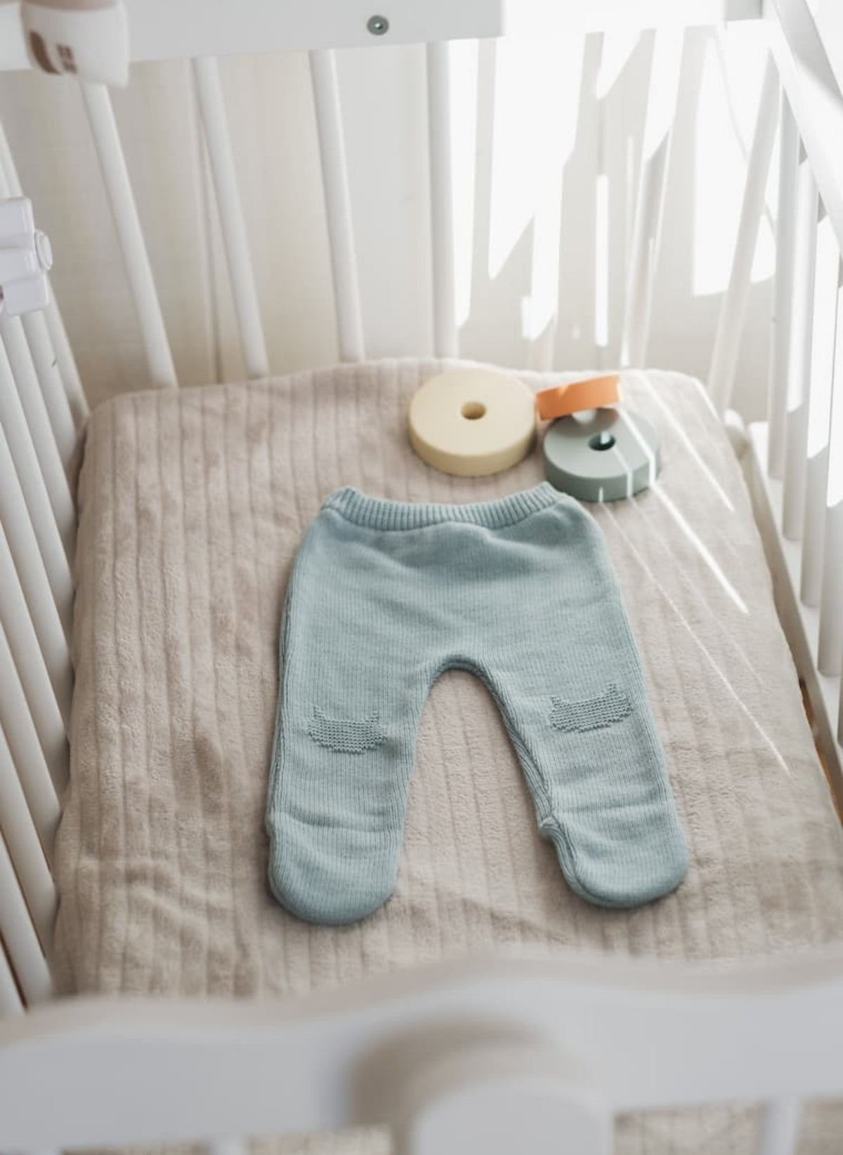 Pantalon À Pieds En Coton Petits Chats - Bleu Danube