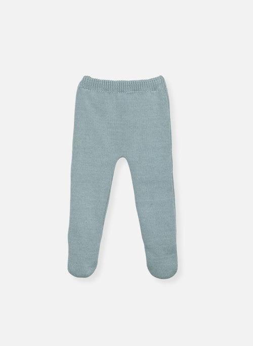 Pantalon À Pieds En Coton Petits Chats - Bleu Danube