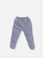 Pantalon À Pieds En Coton Petits Chats - Bleu Orage