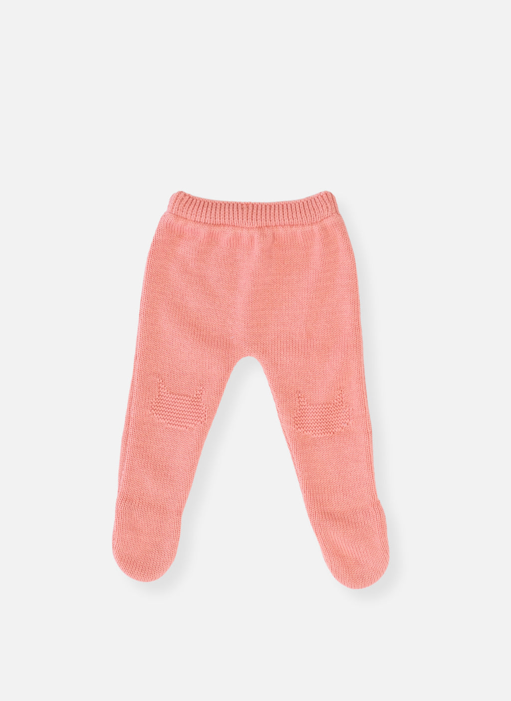 Pantalon À Pieds En Coton Petits Chats - Bouton De Rose