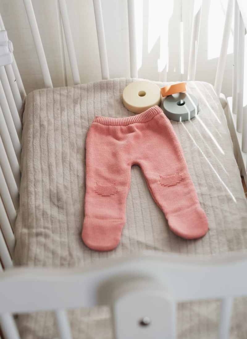 Little Cats Cotton Footed Pants - Rosebud