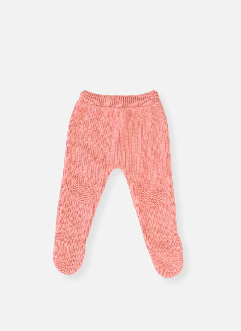 Little Cats Cotton Footed Pants - Rosebud
