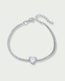 Bracelet Tennis Cœur Blanc - Blanc