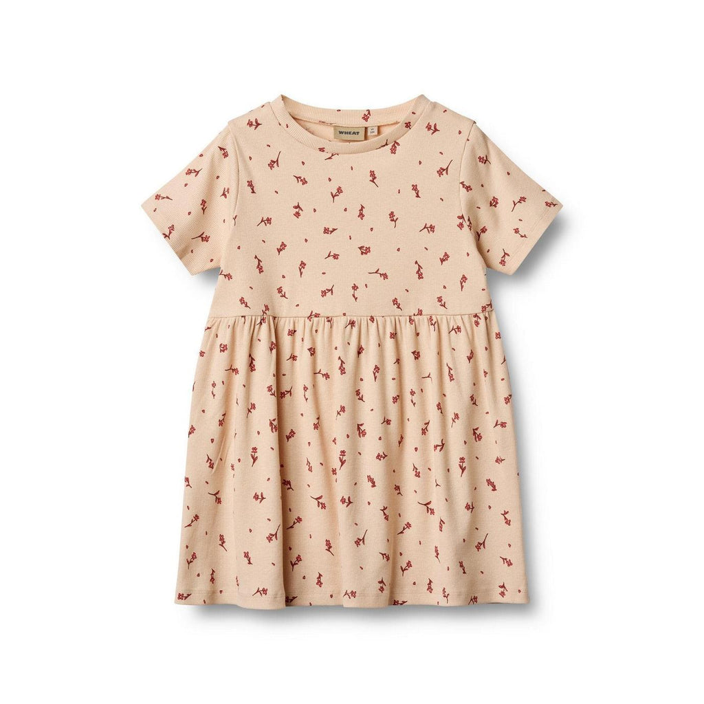 Vestido de punto Anna - Flores rosa agua - Niña