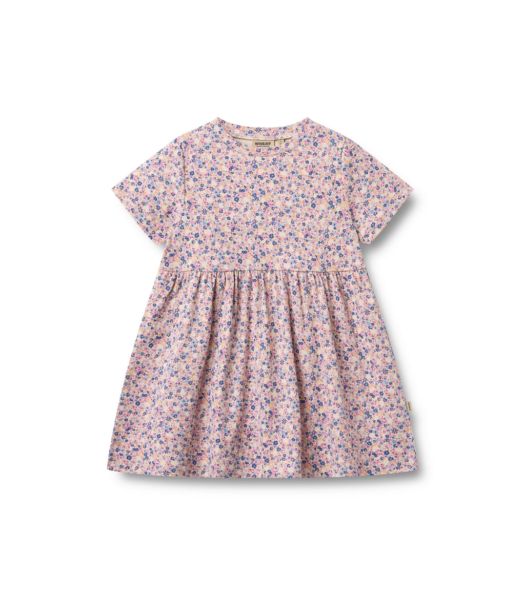 Abito in jersey Anna - Fiori rosa e blu