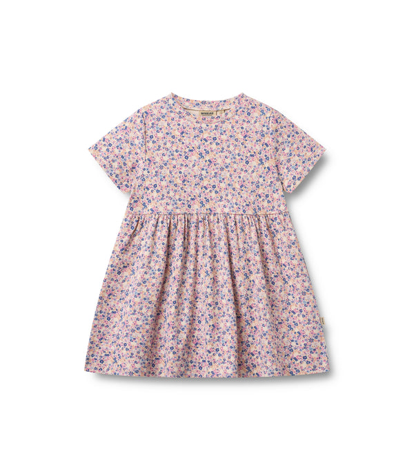Jersey Jurk Anna - Pink Blue Flowers