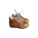 Chaussures Bottillons Azylis Sport Lacets - Cuir Et Vernis Camel - Fille