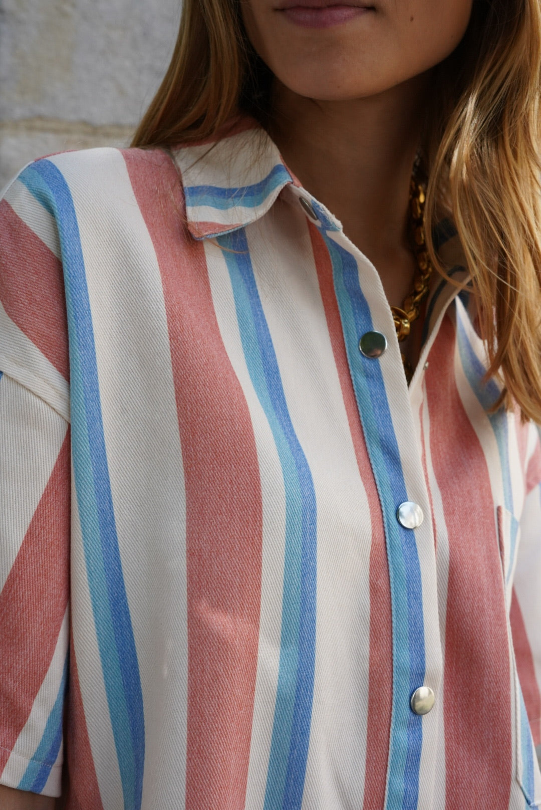 Sarah Orange/Blue Stripe Playsuit