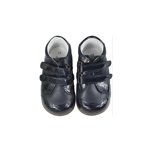 Azylis Sport Scratchs Booties Shoes - Leather and Navy Patent - Girls