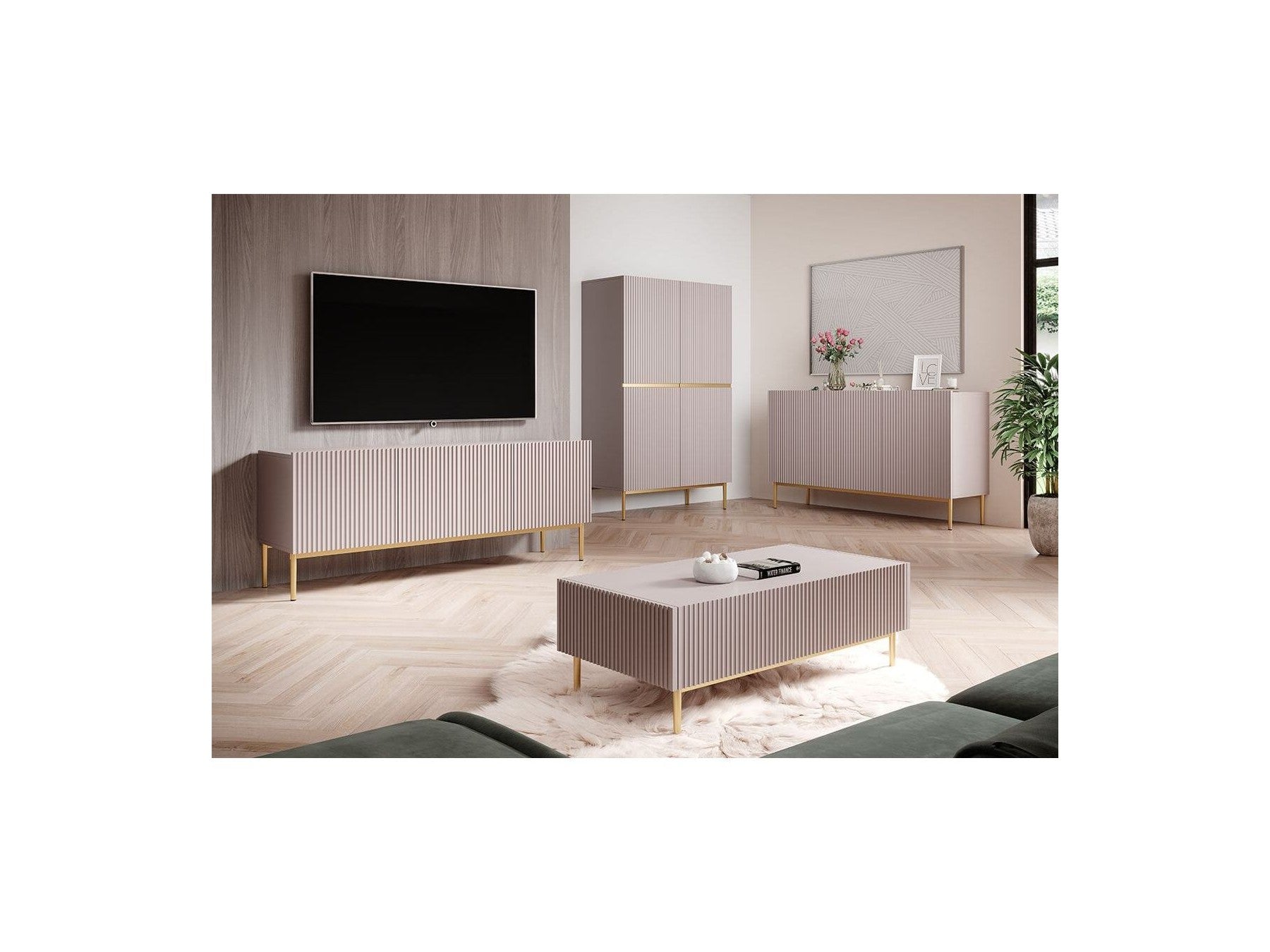 Kasha - Buffet 3 Portes - Pieds Or