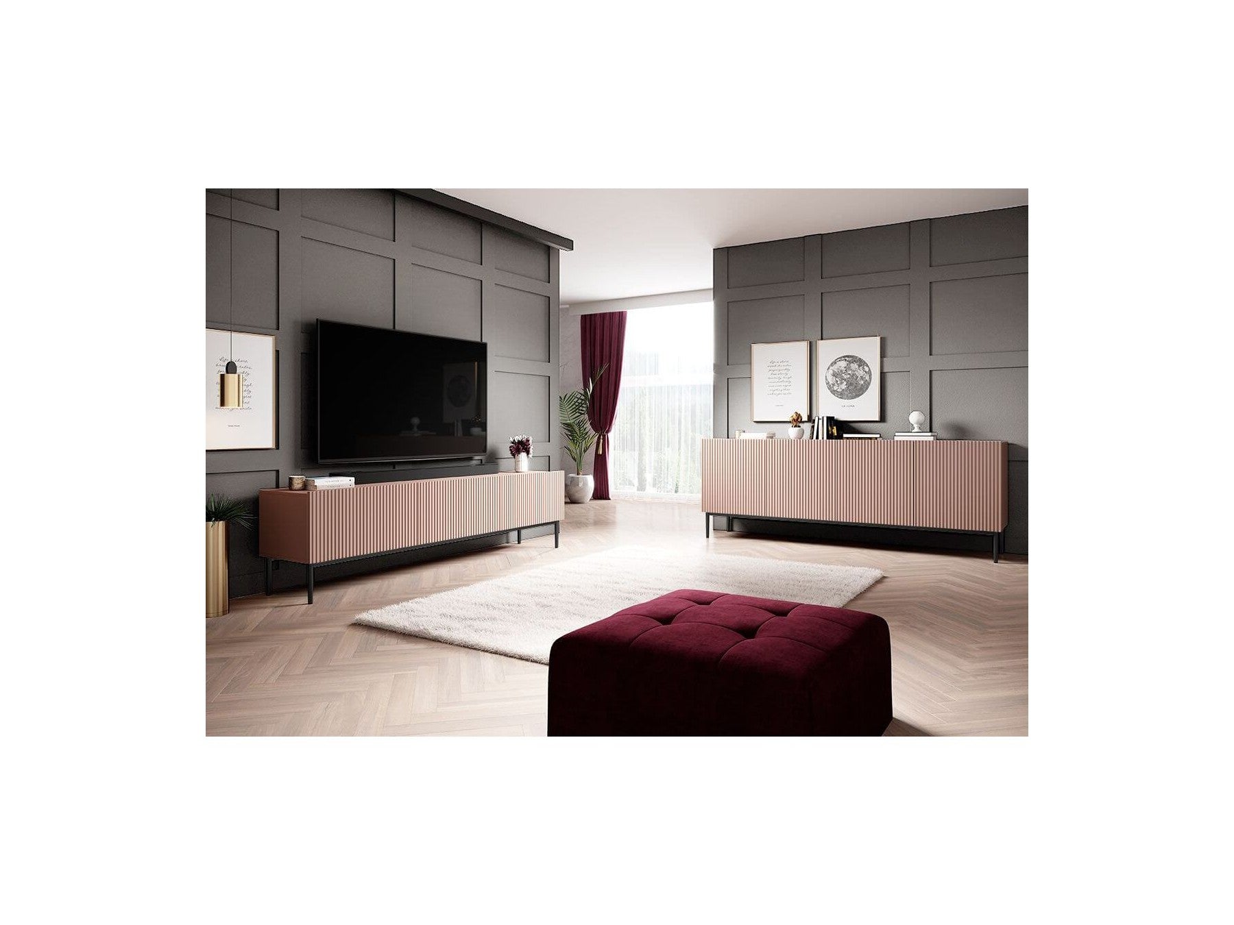 Kasha - Buffet 4 Portes - Pieds Noir
