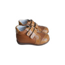 Chaussures Bottillons Azylis Sport Scratchs - Cuir Et Vernis Camel - Fille