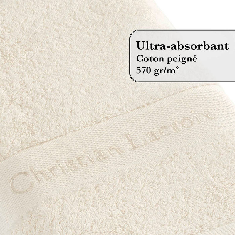 Serviette + Gant De Toilette Blanc Cassé