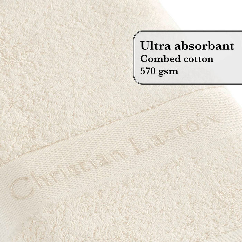 Serviette + Gant De Toilette Blanc Cassé